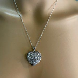 Heart Locket Pendant, chrystal embellished